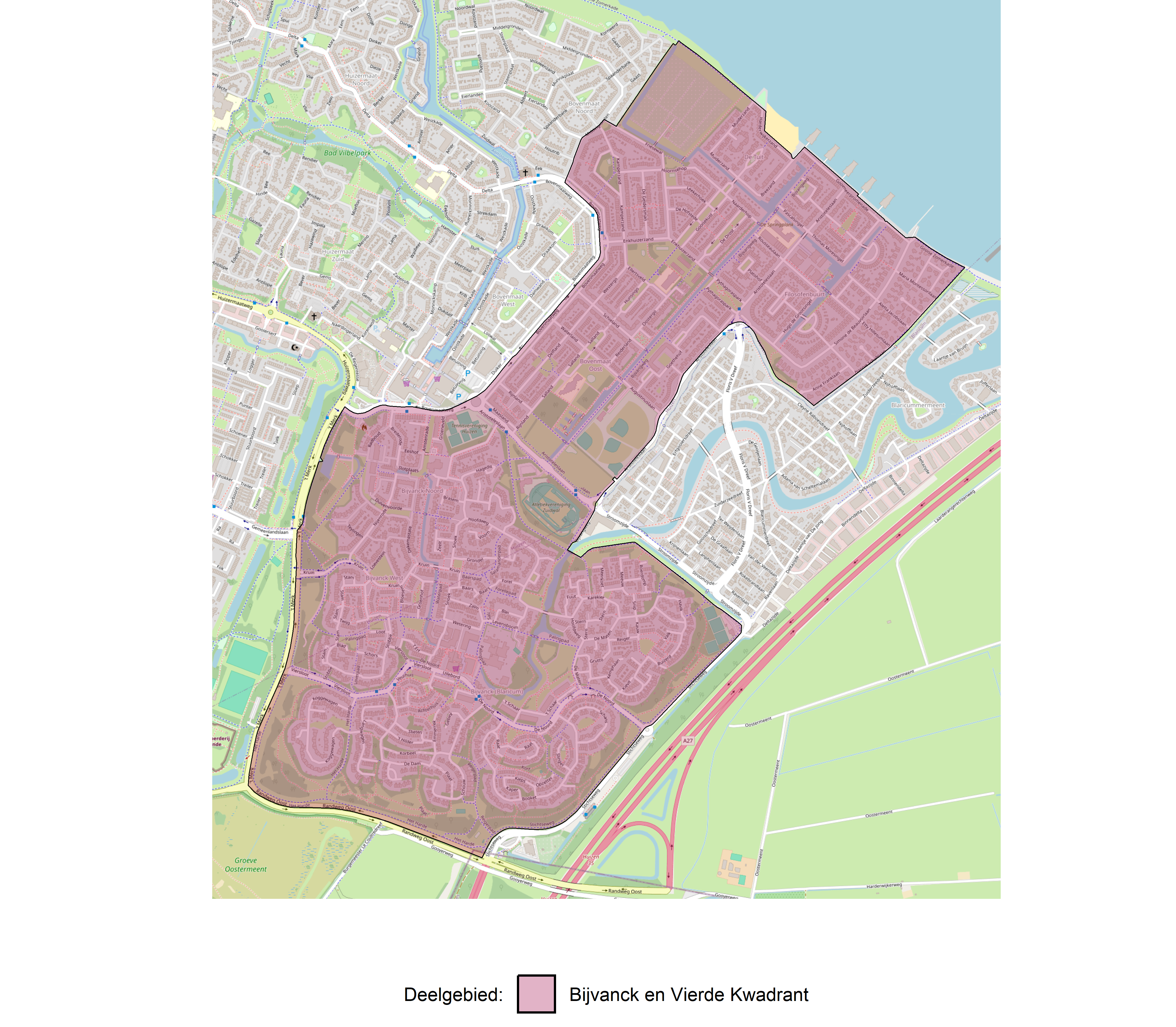 Figure 1: Kaart met deelgebieden.